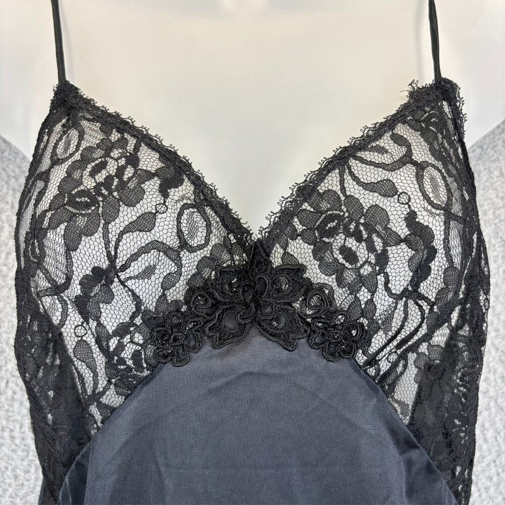 Y2k Slip Dress Small Whimsygoth Coquette Dark Romantic Sheer Lacy Sexy Lingerie